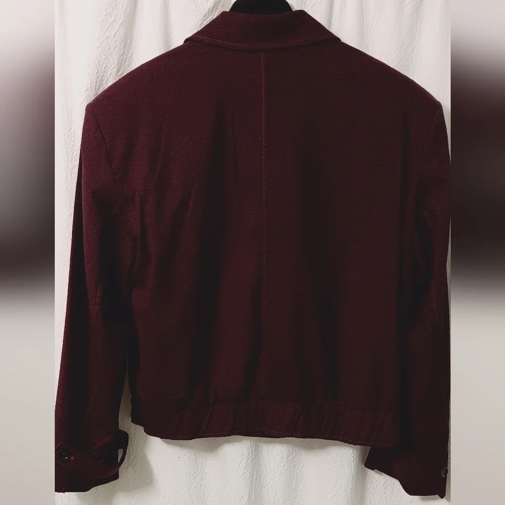 NWT FREE PEOPLE Agnes Jacket Burgundy/black Size M